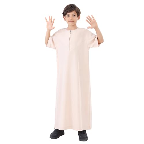 Robe musulmane en lin de qualité supérieure avec finitions soignées