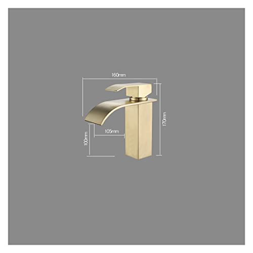 Robinet cascade or brossé mitigeur design de lavabo moderne - 6