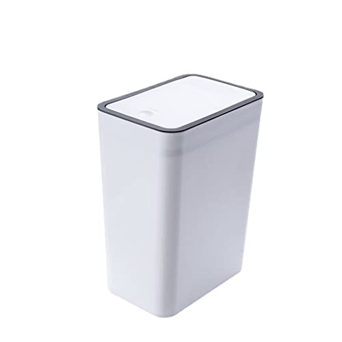 Bote de basura para cocina y baño con tapa rectangular y apertura por presión