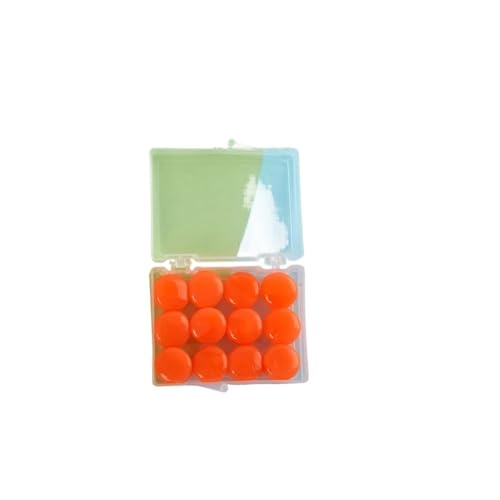 12 tapones de silicona reutilizables de cera de silicona para los oídos, tapones moldeables para los oídos, reducción de ruido, protección para dormir (naranja)