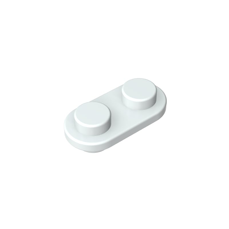 Gobricks 1x2 Rounded Double-Sided Piece 50 Pieces High-Precision MOC Building Bricks Replacement Parts Compatible with Lego Bricks GDS-90292-Milky White