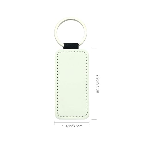 Image of 12 Pcs Sublimation Blank Keychains,PU Leather White Keychains Ornament Pendants for Man Women Crafts Heat Transfer