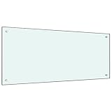 vidaXL Küchenrückwand Spritzschutz Fliesenspiegel Glasplatte Rückwand Herdspritzschutz Wandschutz Herd Küche Weiß 120x50cm Hartglas