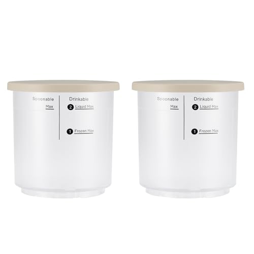 BLACK+DECKER Perfect Pint Ice Cream Maker Accessories – 2-Pack 1-Pint Replacement Jars, Extra Containers for Ice Cream, Gelato, Sorbet & Frozen Yogurt