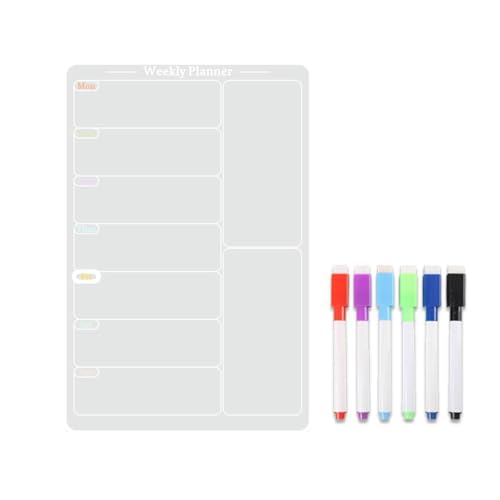 Tableau alimentaire effaçable à sec magnétique frigo calendrier hebdomadaire acrylique - 6