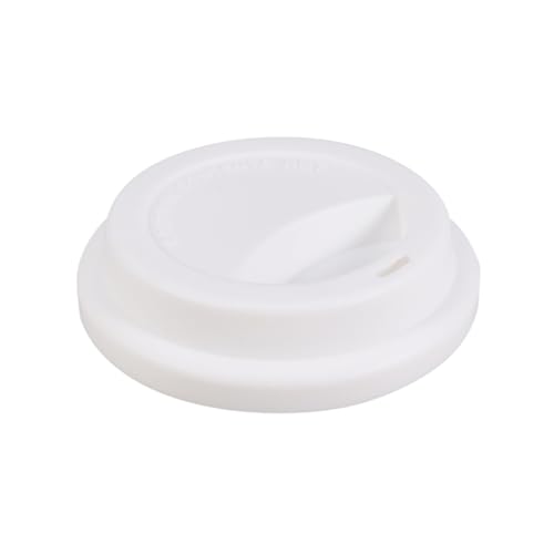 DECORNIJIA 4 Piezas de Silicona para Taza Tapas Reutilizables Antipolvo con Orificio para Beber Compatible con Vasos de Cerámica y Vidrio Color Blanco Diseño Sencillo y Ecológico
