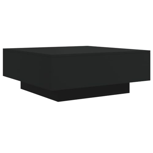 vidaXL Mesa de Centro Madera de ingeniería Negro 80x80x31 cm
