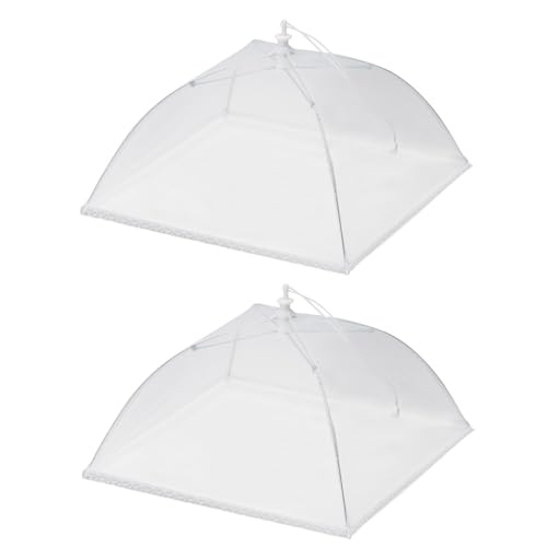 Westmark 2 Speisen-Abdeckhauben, Zusammenfaltbar, 34 x 34 cm, Kunststoff, Weiß, 232822E3