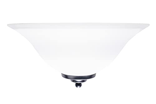 Image of Aspen Creative 62713-01-1, 1 Light Indoor Wall Fixture, 13-1 /4 inch W x 6-1 /8 inch H x 6-5 /8 inch E, Frosted Glass w /Matte Black Finish, Bulb Not Included