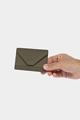 Image of grande 3639 Card Cases, Green, Small, Leather Card Holder With Magnetic Closure, Small Women Accordion Wallet