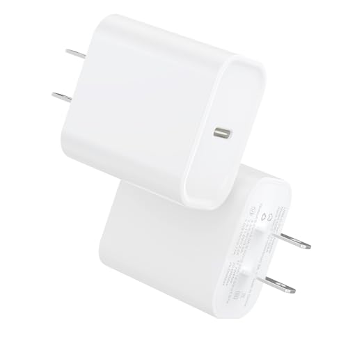 2Pack USB C Charger Block 20W, iGENJUN USB-C Power Adapter - iPhone Chargers with Fast Charging Capability, Type C Wall Charger for iPhone 17/17 Air/17 Pro Max/16 Series, Galaxy, Pixel, Pad - White