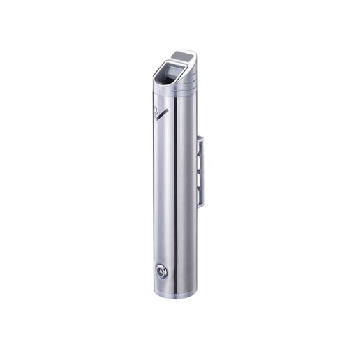 Cenicero de pared de acero inoxidable con cerradura de seguridad