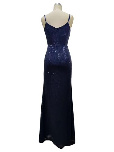 Image of Women's Sequin Prom Dress Evening Gowns for Formal Events | Elegant Sparkly Rhinestone Long Maxi Dresses for Formal Party,Gala,Wedding Guest,Fully Lined,Stretchy,Side Slit