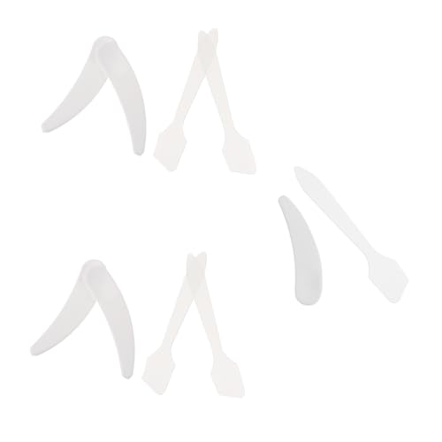 FIXOSHEE Espátulas Para Crema Facial y Mascarilla 10 Piezas Tamaño Pequeño Transparentes y Blancas Aplicador De Belleza Para Mujeres Viaje Uso Cosmético