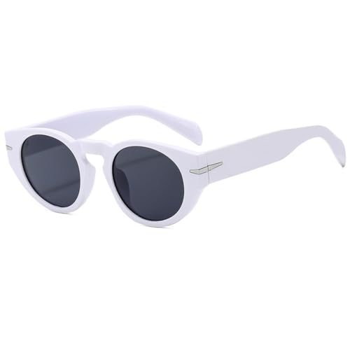 Lunettes de soleil rondes vintage pour homme et femme avec monture rétro fine