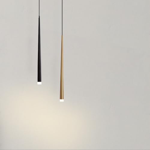 Lámpara colgante LED cono dorado de 3000K para techo de cocina y sala de estar 3