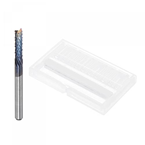 Image of uxcell End Mill CNC Router Bits, 3mm x 12mm 1 /8 inch Shank Diamond Film Coated Carbide Engraving Bit Milling Cutter Left Hand for PCB Plastic Fiber Wood 10pcs