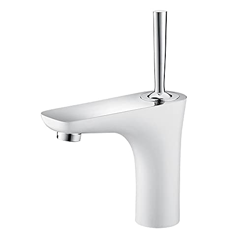 Robinet de lavabo en cuivre blanc mitigeur salle de bains eau chaude froide