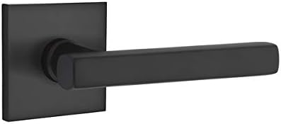 EMTEK Square Rosette Dummy, Pair with Matching Finish Freestone Lever - Choice of 7 Finishes - 5050FRLUS19 - Flat Black (US19)