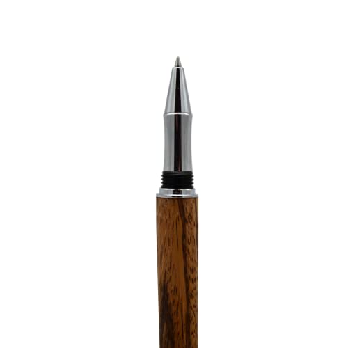 GLUTHOLZ Handgefertigter Rollerball TUTOR aus Holz (ZEBRANO) | handgedrechselter Tintenroller mit Geschenkbox | Das perfekte Luxusgeschenk für Unikat Liebhaber | Made in Germany Cover