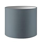 Lampenschirm rund | Bling | Geeignet Für Pendellampe Stehlampe Tischlampe Wandlampe Deckenlampen besteht aus Baumwolle Für E27 Fassung Durchmesser 20cm Höhe 17cm Hellgrau Für alle Innenraumen