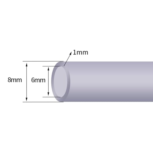 Kwweeoo Silicone Tubing, Silicone Hose, Water Dispenser Hose, Horizontal Hose, OD 8 mm, ID6 mm, Wall Thickness 1 mm, Length 5 m(16.4ft)