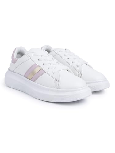 Image of Longwalk White Sneakers for Women & Girls | Trendy & Lightweight Casual Shoes