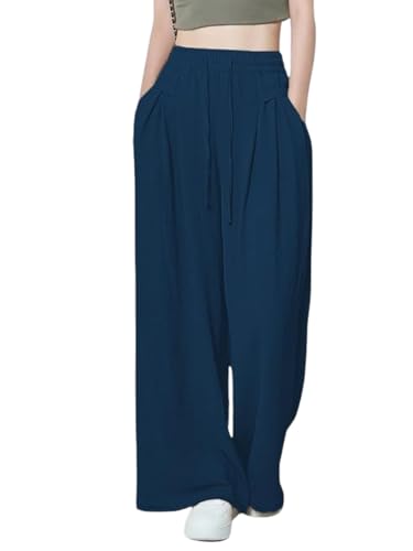 Image of GRECIILOOKS High Waist Polycotton Trousers for Women - Flared Parachute Pants with Side Pockets | Casual Travel Cargo Pants (Available in Plus Size and Value Pack)