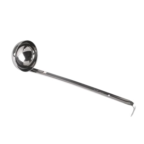 軽量で持ち運びに便利な小型ステンレススチール製レードルとスプーン。あらゆる場面に適したスープレードル。タイプ4