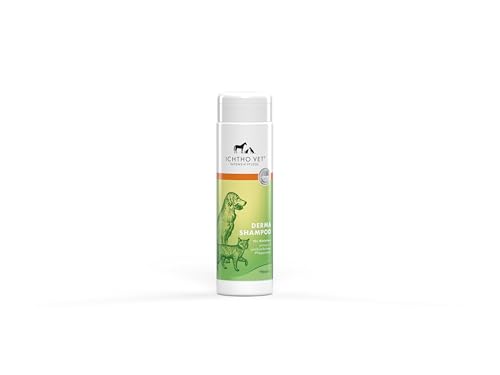 ICHTHO Vet Derma Shampoo für Hunde und Katzen für die sanfte Pflege und Reinigung bei Juckreiz und strapazierter Haut, 250 ml – sehr gut verträglich | MADE IN GERMANY