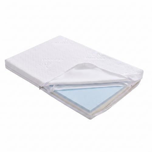 Image of Baby Bassinet Mattress for 33x20: 1.5 inch Thick Dual Sided Gel Memory Foam Bassinet Mattress Fit for Mika Micky /KoolerThings /Baby Delight Bassinet