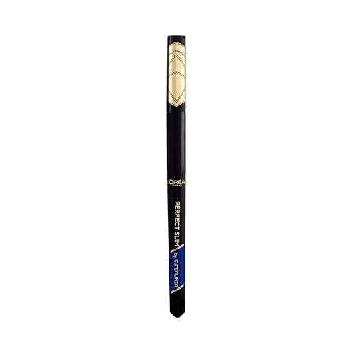 L'Oréal Paris, Delineador Líquido Super Liner Perfect Slim, Azul Intenso y preciso, Resistente al Agua, 04 Navy