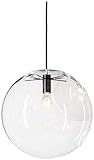 H XD GLOBAL Lámpara colgante de cristal transparente industrial E27 con pantalla de globo para cocina, estilo loft, 1 luz (15 cm)