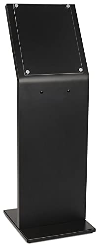 Large Black Laminate Sign Stand For 11 X 14-Inch Graphics, Clear Acrylic Faceplate, Satin Silver Aluminum Screw Caps, 47-1/2 X 15-1/2 X 1-Inch #TOP12