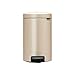 Brabantia Poubelle À Pédale Newicon, 12 Litres, avec Seau Intérieur en Plastique - Metallic Gold