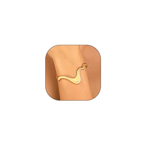 GIGB PBDK 14K Gold Liquid Metal Bracelet, Chunky Curved Wave Lava Open Cuff Bracelet, Minimalist Punk Hip Hop Statement Bangle Jewelry Gifts for Women