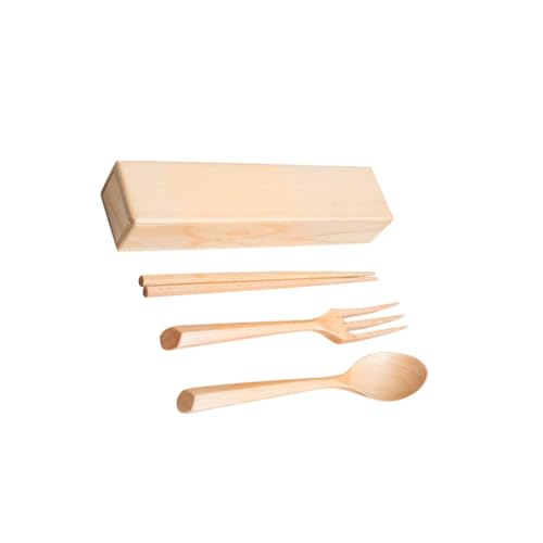MUSISALY 便携木製カトラリー ケース付き 軽量コンパクトな和風箸 スプーン フォーク 旅行や通勤通学に 持ち運び便利な食器