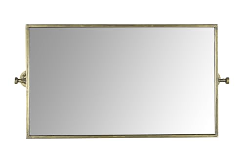 Creative Co-Op Antique Metal Framed Rectangle Wall Mirror, Gold by Creative Co-Op - Used condition - US$30.41