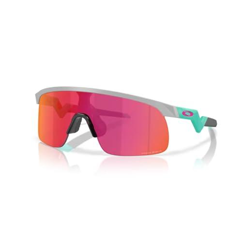 OAKLEY Kids Resistor OJ9010 901026 23MM Matte Fog/Prizm Field Shield Junior Sunglasses for Boys+ Bundle Accessory Leash Kit, Microfiber Pouch