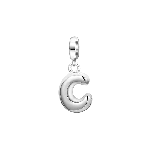 925 Sterling Silver Letter Charms for Bracelet Alphabet Bubble Initial Dangle Charms Beads Jewelry Gifts for Women
