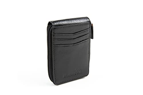 Men's Wallet RFID Zipper Front Pocket Outer ID Black4