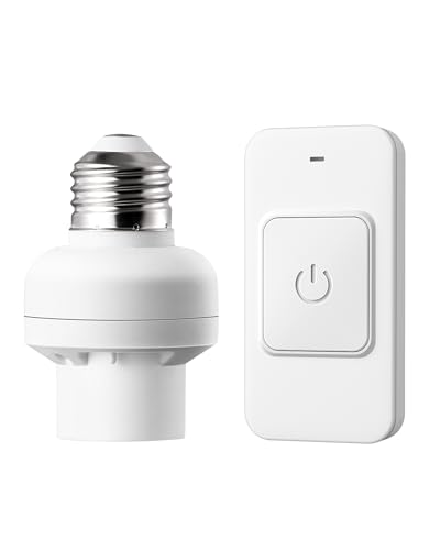 DEWENWILS Remote Control Light Socket, 100FT Remote Control Light Sockets, Wireless Light Socket for Pull Chain Light Fixture, E26 E27 Bulb Base, Magnetic Switch, No Wiring, ETL Listed
