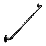 DAMEING 4FT Heavy Duty Stair Handrail, Galvanized Metal Pipe Hand Rail Kit, 440LB Capacity, Wall Mounted Stair Railing for Indoor/Outdoor Steps, Porch, DIY Safety Rail