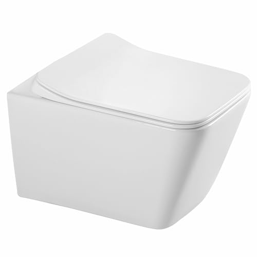 WC sospeso senza bordi in ceramica | WC con sedile WC soft close | WC con rubinetto integrato | WC...