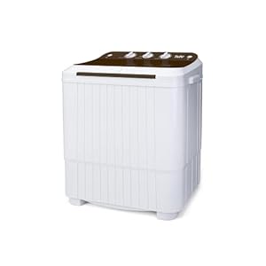 TABU Portable Washing Machine, Mini Washer, 16.5lbs Compact Twin Tub Wash&Spin Combo for Apartment, Dorms, RVs, Camping…