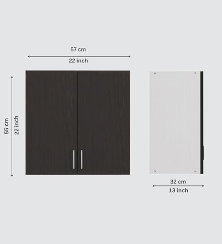Image of SPECIALITY PANELS 2 Door Modular Wall Mounted Kitchen Cabinet with Organizer Shelf Space Saving Storage Unit Engineered Wood Cupboard for Kitchen Living Room Utility Organizer Furniture | DIY Assembly