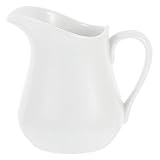 HOODANCOS Jarra Pequeña de Blanca para Leche con Asa Ergonómica Taza Delicada para Café Latte para Bebidas Calientes y Frías para Espumar y Servir Yogurt y Jugos Capacidad