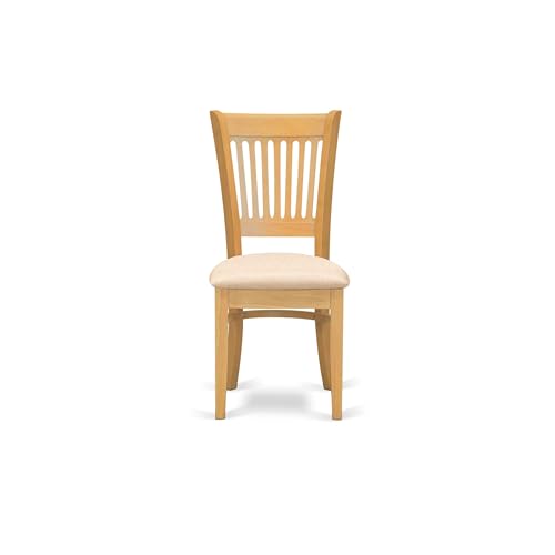 Image of East West Furniture VAC-OAK-C Vancouver Dining Chairs - Linen Fabric Upholstered Wood Chairs, Set of 2, Oak