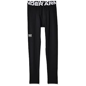 Under Armour Boys Coldgear Armour Leggings , Black (001)/White , Medium