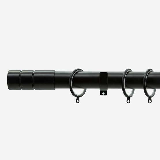 Matt Black 28mm Barrel Fixed Length Metal Curtain Pole — image 1